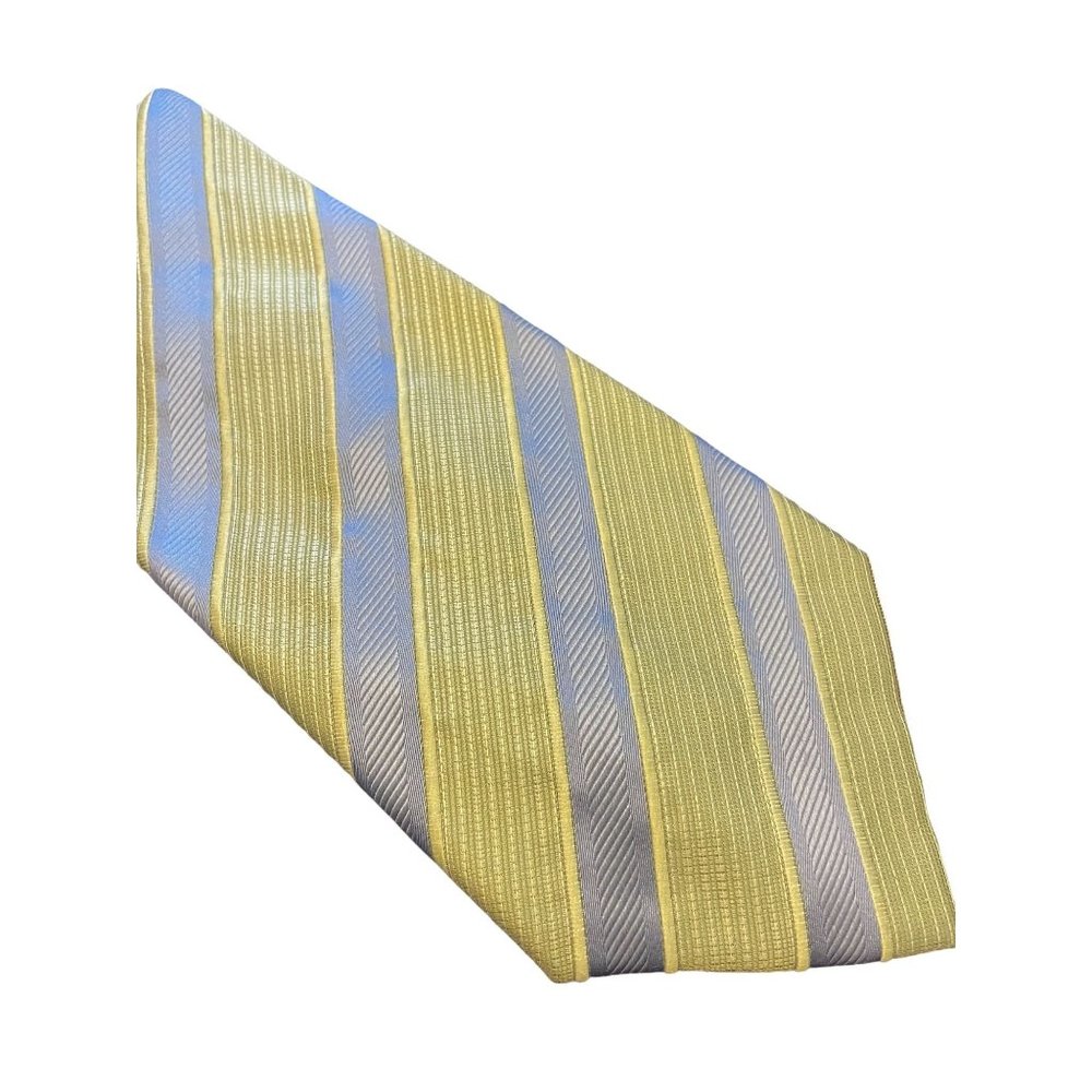 Tasso Elba Spa Lime Green with Blue Strips Mens Tie